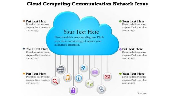 Business Diagram Cloud Computing Communication Network Icons Presentation Template