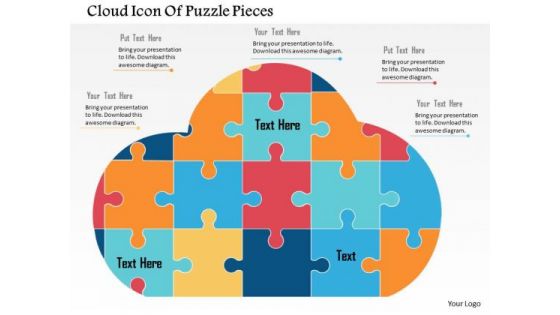 Business Diagram Cloud Icon Of Puzzle Pieces Presentation Template