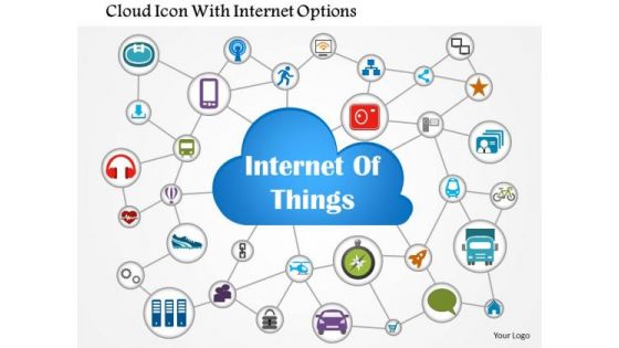 Business Diagram Cloud Icon With Internet Options Presentation Template