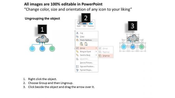 Business Diagram Cloud With Gear And Connected Text Boxes For Cloud Computing Presentation Template