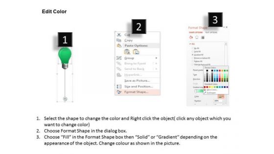 Business Diagram Colorful Bulbs-in Series For Timeline Generation Presentation Template