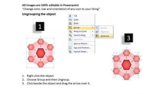 Business Diagram Comb Process 6 Stages Sales Diagram