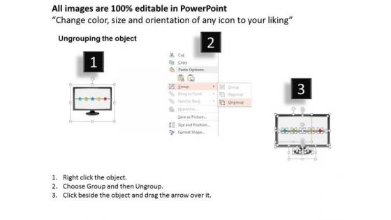 Business Diagram Computer Screen With Timeline Presentation Template