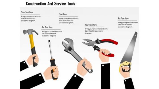 Business Diagram Construction And Service Tools Presentation Template