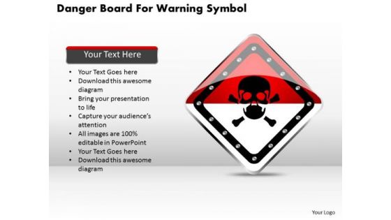 Business Diagram Danger Board For Warning Symbol Presentation Template