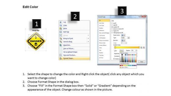 Business Diagram Danger Warning Symbol For Safety Indication Presentation Template