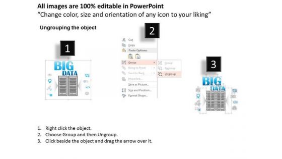 Business Diagram Different Forms Of Big Data Structured And Unstructured Data Ppt Slide