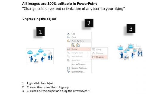 Business Diagram Different Types Of Mobile Devices Connected To The Cloud Presentation Template