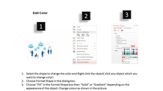 Business Diagram Different Types Of Mobile Devices Connected To The Cloud Presentation Template
