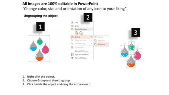 Business Diagram Drops For Financial Accounting And Reporting Presentation Template