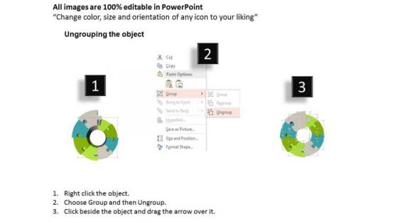 Business Diagram Eight Staged Circular Puzzle Bar Graph Presentation Template