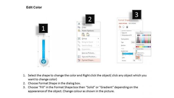 Business Diagram Five Colored Thermometer For Science Use Presentation Template