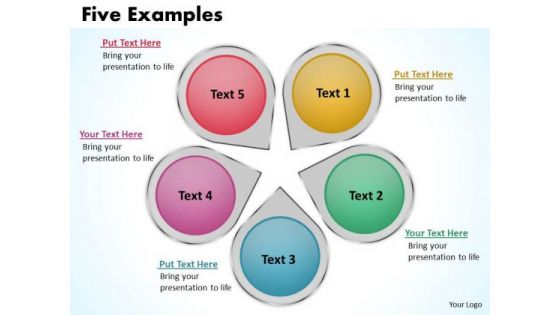 Business Diagram Five Examples Sales Diagram