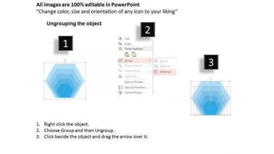 Business Diagram Five Staged Hexagon For Process Flow Presentation Template