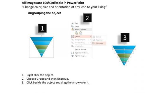 Business Diagram Five Staged Inverse Pyramid For Data Flow Presentation Template