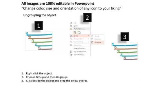 Business Diagram Five Staged Numeric Text Boxes For Data Representation PowerPoint Template
