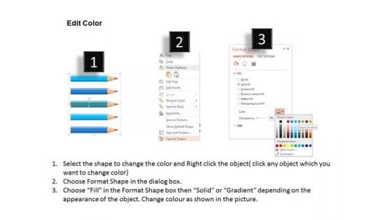 Business Diagram Five Staged Pencils Diagram For Process Flow PowerPoint Template