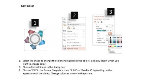 Business Diagram Five Staged Ribbon Circle Diagram For Business Data Presentation Template
