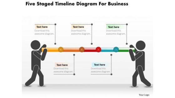 Business Diagram Five Staged Timeline Diagram For Business PowerPoint Slide