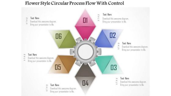 Business Diagram Flower Style Circular Process Flow With Control Presentation Template