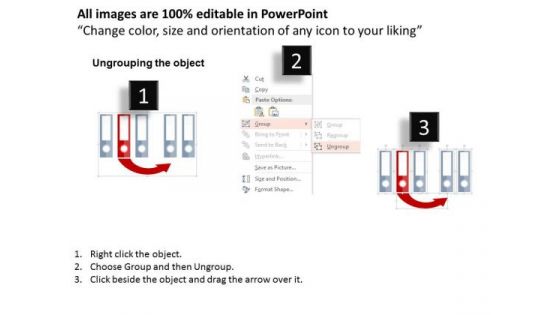 Business Diagram Folders With Arrow For Book Keeping Presentation Template