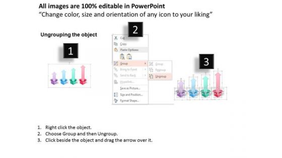 Business Diagram Four Colored Boxes And Arrows For Data Representation Presentation Template