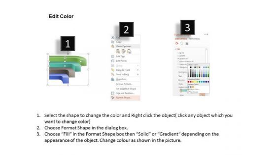 Business Diagram Four Colored Step Process With Text Representation PowerPoint Template