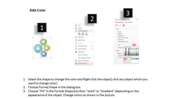 Business Diagram Four Gears For Swot Analysis Presentation Template