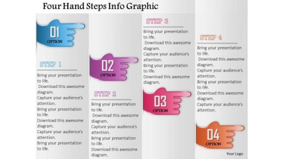 Business Diagram Four Hand Steps Info Graphic Presentation Template