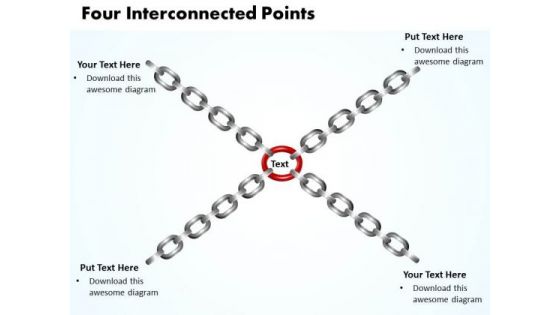 Business Diagram Four Interconnected Points Business Finance Strategy Development