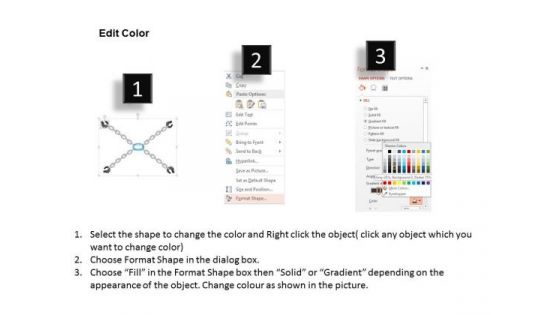 Business Diagram Four Interlinked Chain For Team Strength Presentation Template