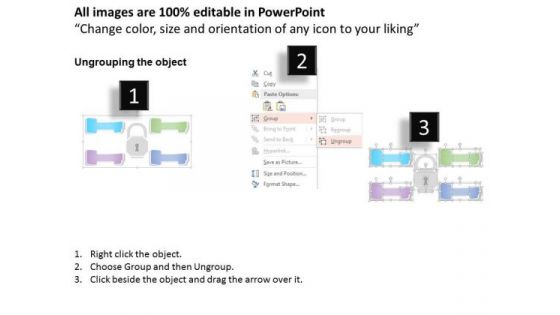 Business Diagram Four Keys As Steps Around Lock Presentation Template