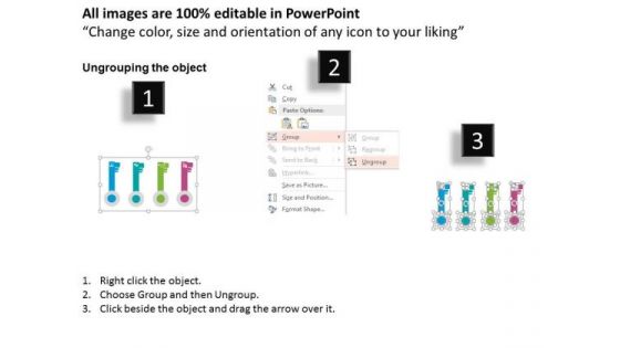 Business Diagram Four Keys For Success Planning Presentation Template