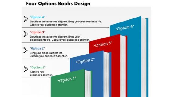Business Diagram Four Options Books Design Presentation Template