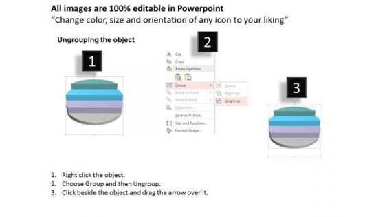 Business Diagram Four Progressive Steps On Pie Graph Presentation Template