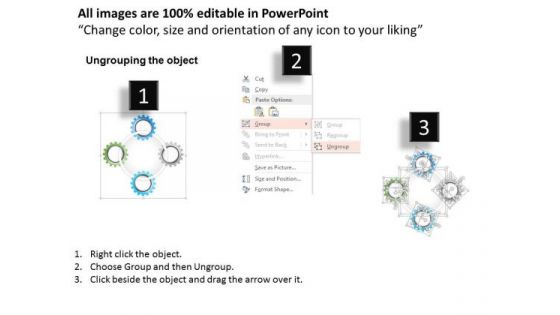 Business Diagram Four Staged Circular Gear Diagram For Process Control Presentation Template