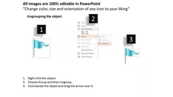 Business Diagram Four Staged Flag Diagram For Timeline Presentation Template