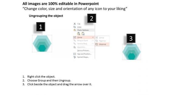 Business Diagram Four Staged Hexagon Diagram For Data Representation Presentation Template
