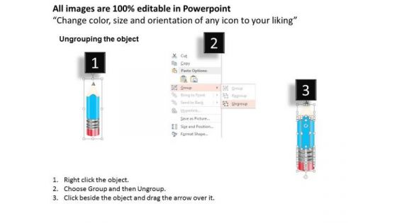 Business Diagram Four Staged Linear Pencil Diagram Presentation Template