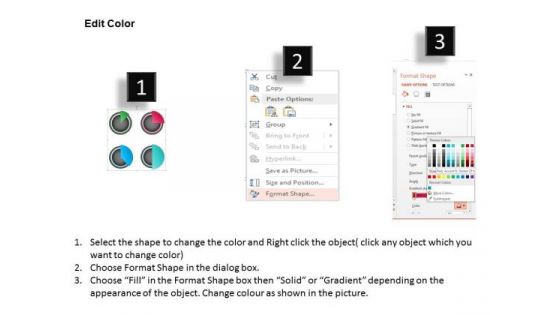 Business Diagram Four Staged Pie Chart And Percentage Presentation Template