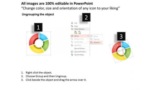 Business Diagram Four Staged Pie Chart With Percentage Values Presentation Template