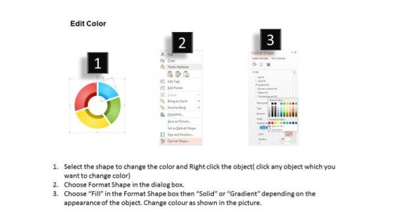 Business Diagram Four Staged Pie Chart With Percentage Values Presentation Template
