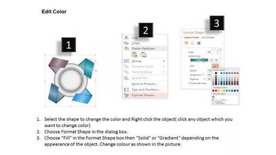 Business Diagram Four Staged Ribbon And Circle Diagram Presentation Template