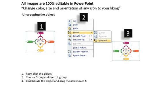 Business Diagram Four Staged Team Interaction Relationship Diagram Presentation Template