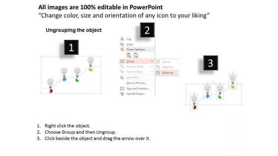 Business Diagram Four Steps Bulb Diagram Presentation Template