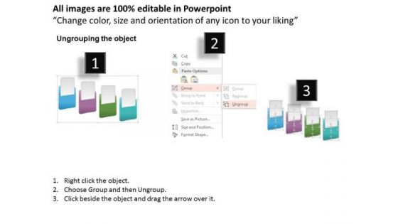 Business Diagram Four Steps Business Folders Design Presentation Template