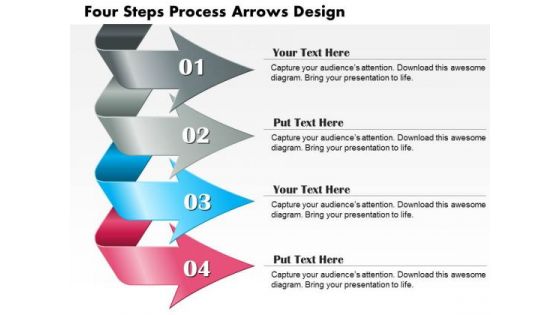 Business Diagram Four Steps Process Arrows Design Presentation Template