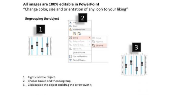 Business Diagram Four Volume Buttons For Voice Control Presentation Template