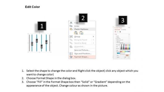 Business Diagram Four Volume Buttons For Voice Control Presentation Template