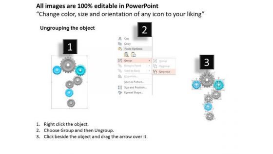 Business Diagram Gears Design Showing Business Process Presentation Template